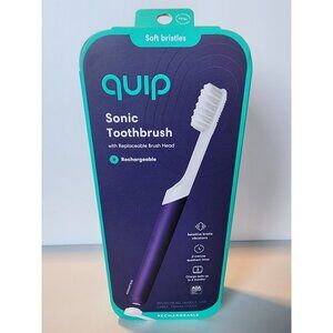 Quip Rechargeable Electric Toothbrush - Soft Bristle, Sonic Toothbrush, Midnight